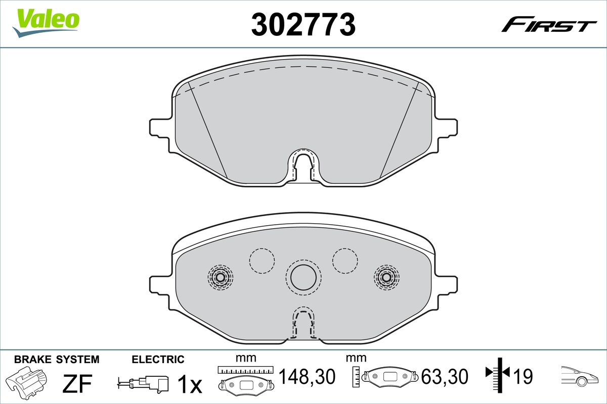 VALEO Fékbetét, mind 302773_VALEO